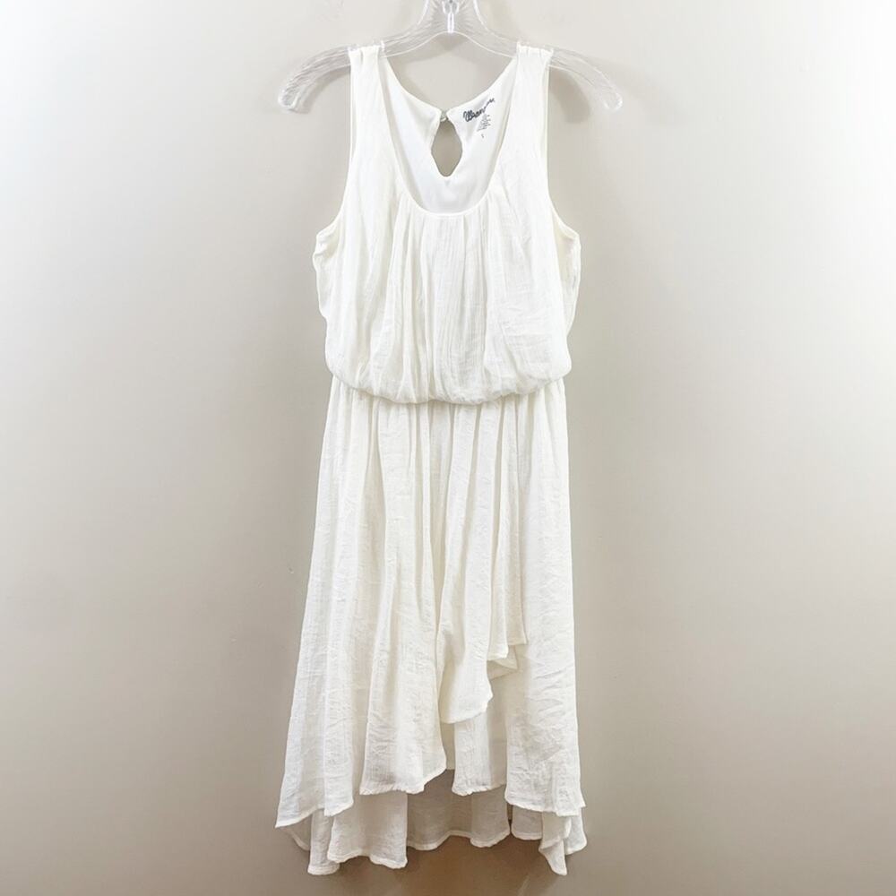 Wrangler Sleeveless Faux Wrap Cream Dress